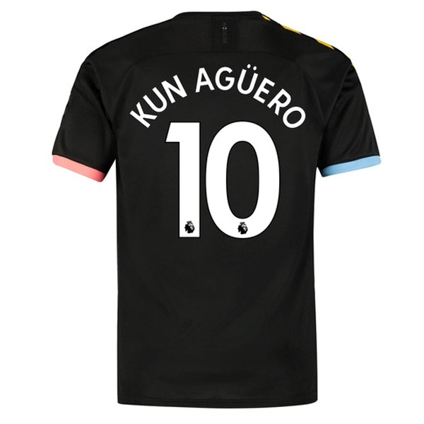 Camiseta Manchester City NO.10 Kun Aguero 2ª 2019 2020 Negro